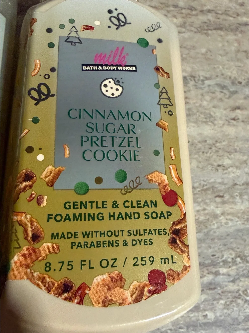 Bath & Body Works Milk Cinnamon Sugar Pretzel Cookie Soap & Diamond Shimmer Mist